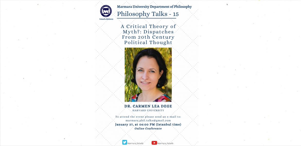 A Critical Theory of Myth? Dispatches from 20th Century Political Thought
Dr. Carmen Lea Dege