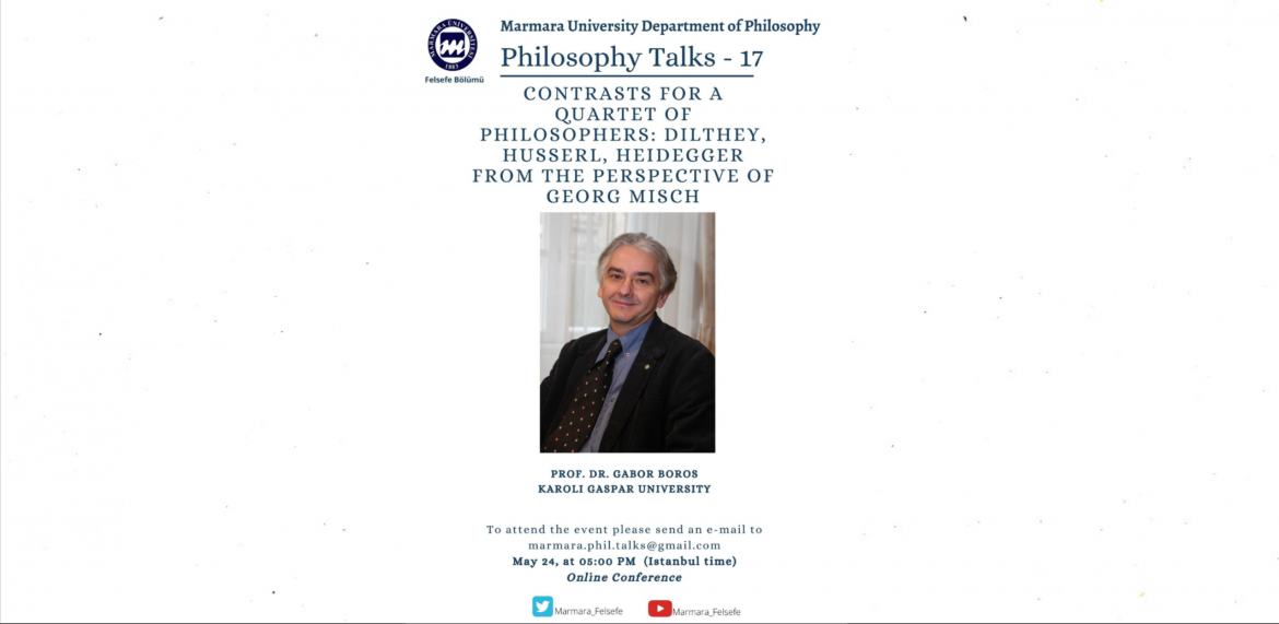 Contrasts for a Quartet of Philosophers: Dilthey, Husserl, Heidegger from the Perspective of Georg Misch
Prof. Gabor Boros